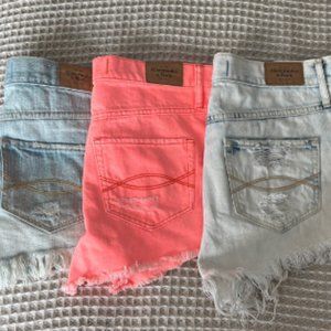 A&F Denim Shorts Size 4 Three-Pair Bundle